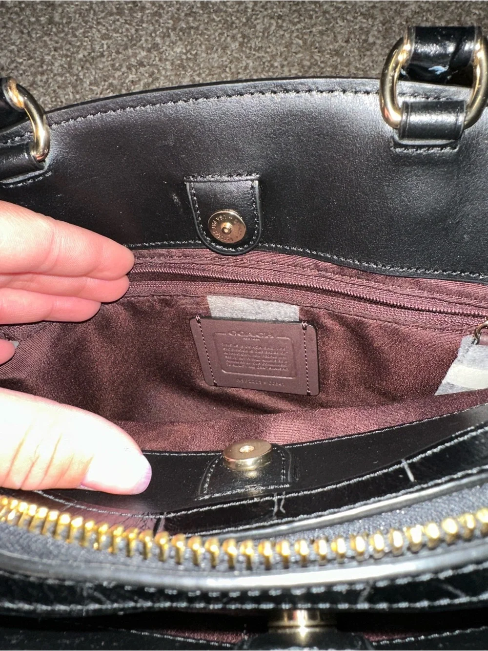COACH Croc Lillie Carryall